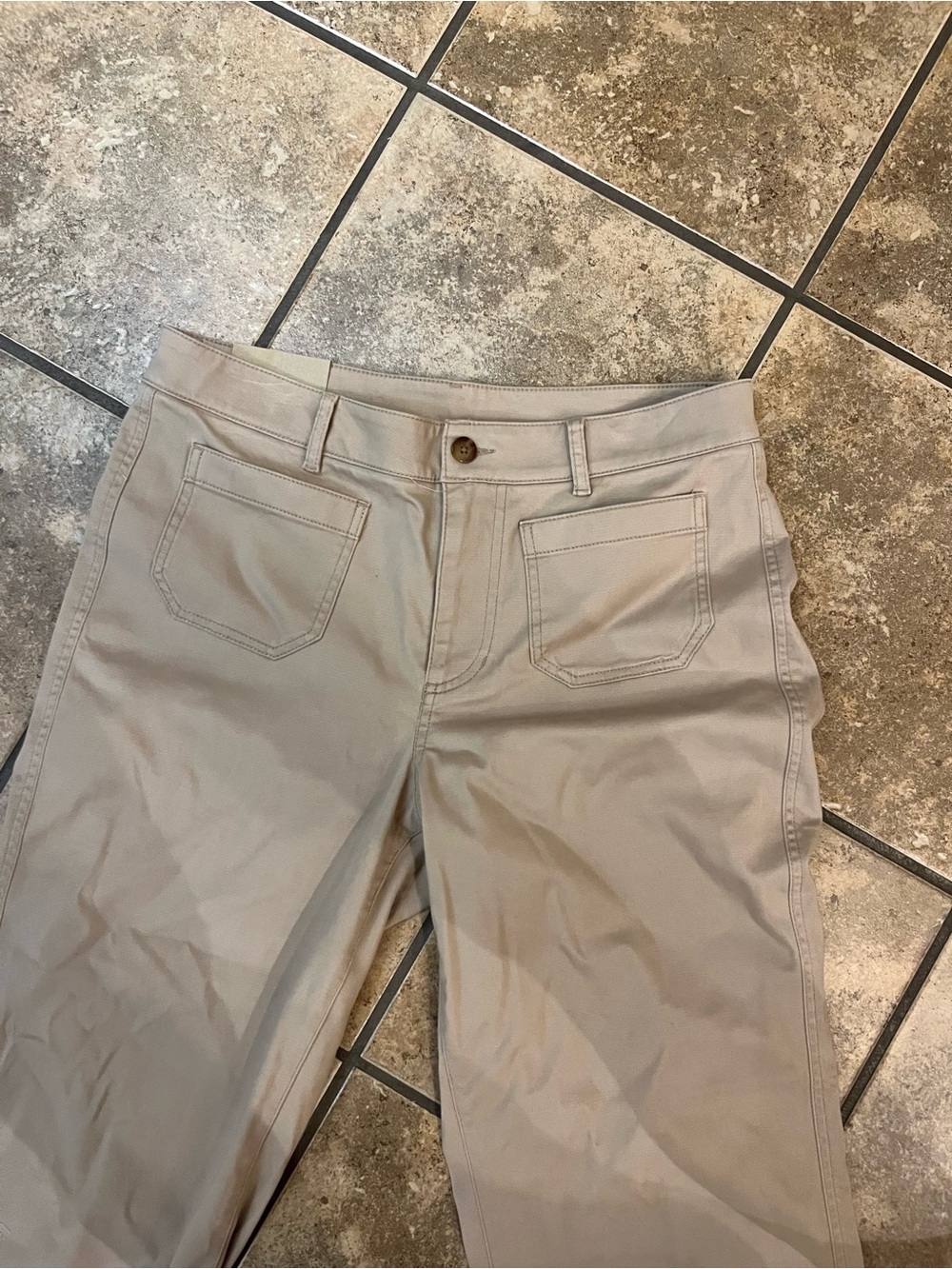 NWT LL bean wide leg khaki pants